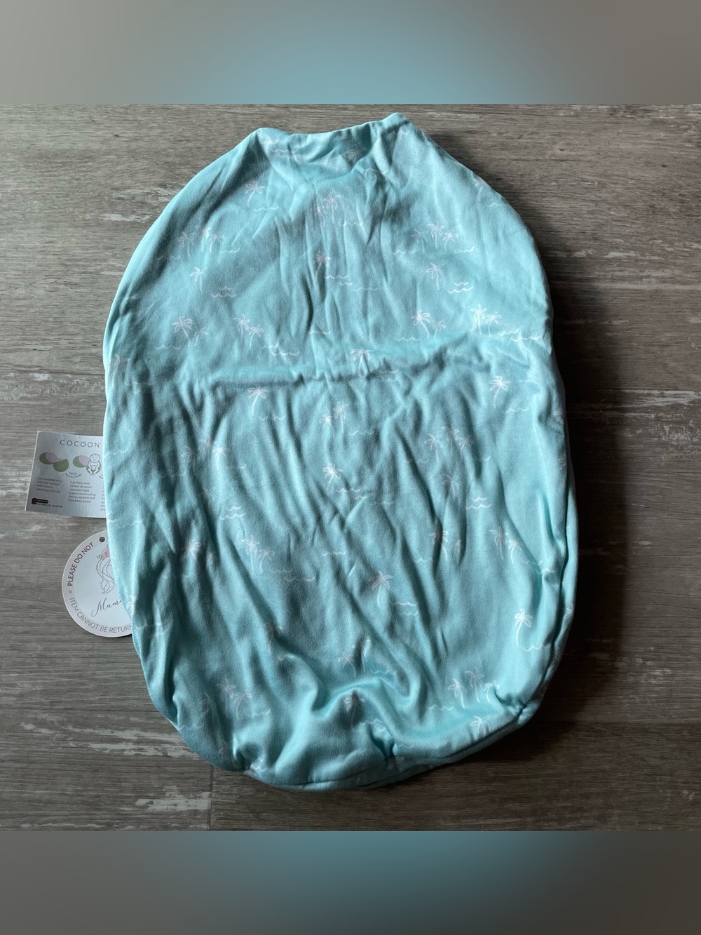 Like new size Small Silky Modal Mama Coco Cocoon swaddle in teal blue ocean